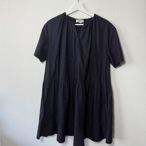 COS Women's cotton Navy Blue Puff  Dress - 4